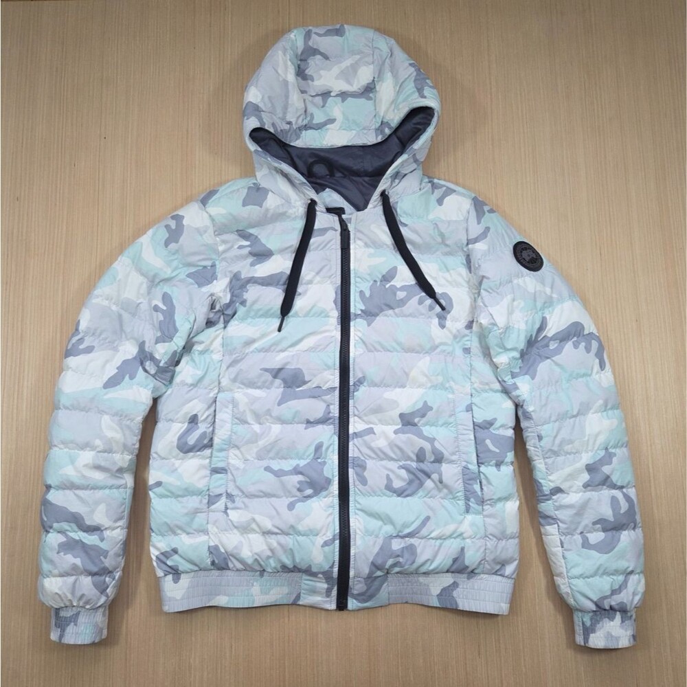 Canada Goose Women’s Large Richmond Hoody Down Ice Camo Packable Black Label